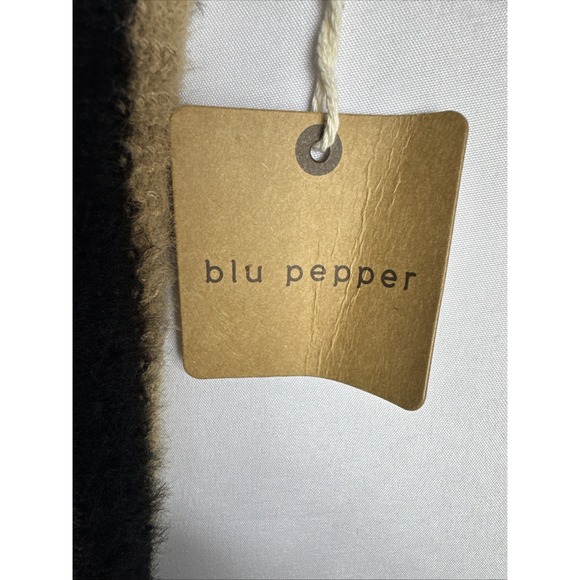 Blu Pepper Plush Turtleneck Sweater Dress Large Brown Black Stripe NWT - Picture 3 of 4